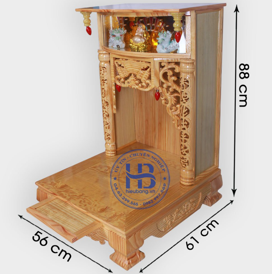 Kích thước phổ biến của bàn thờ Thần Tài